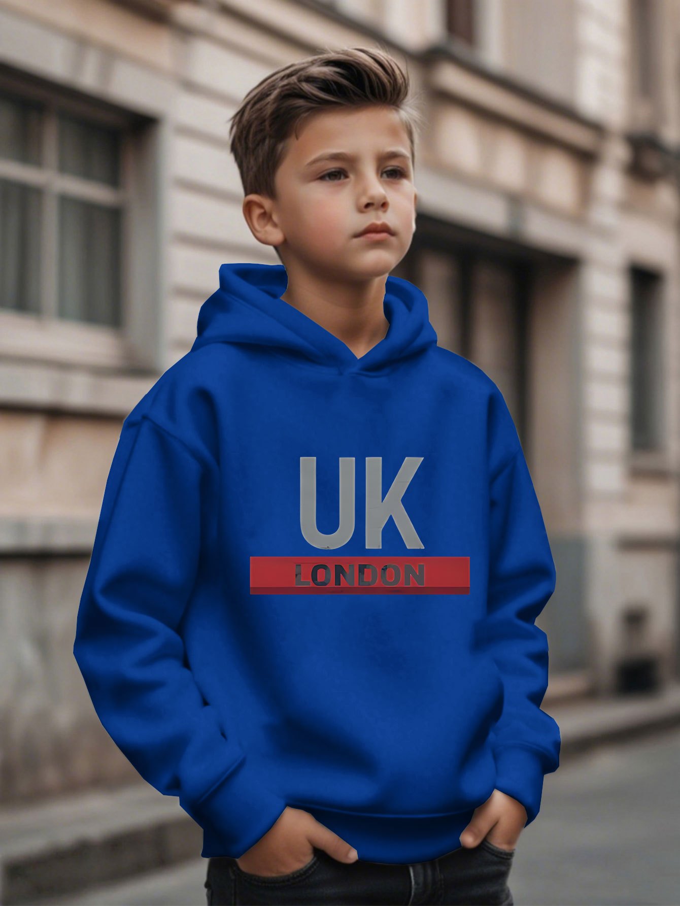 Street Fashion London - Felpa con Cappuccio Stampata UK London,