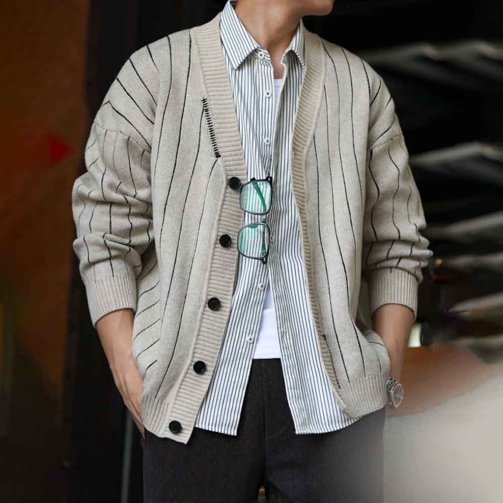 Street Fashion Trend 2025 - 2025 inverno nuovi uomini a righe