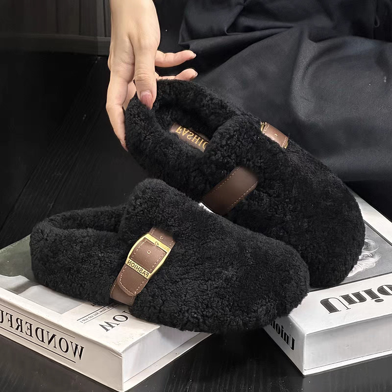 Pantofole in peluche di lana d - Street Fashion Clothes recensione e prezzo