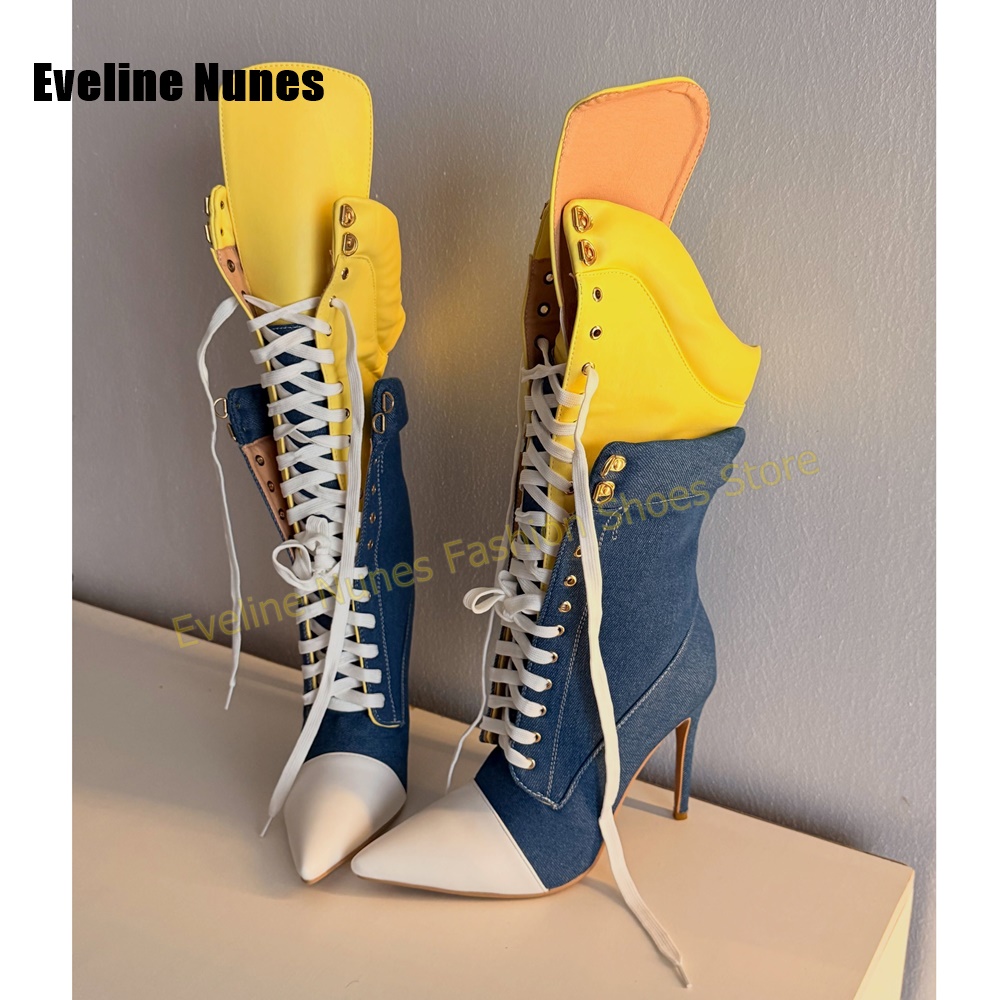 Stivali da donna in denim stil - Street Fashion Y2K recensione e prezzo